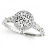 CERTIFIED PLATINUM 1.56 CT G-H/VS-SI1 DIAMOND HALO ENGAGEMENT RING