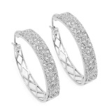 0.31 Carat Genuine White Diamond .925 Sterling Silver Earrings