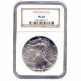 Certified Uncirculated Silver Eagle 1993 MS69