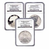 Certified 2006 20th Anniversary 3pc Silver Set MS & PF69