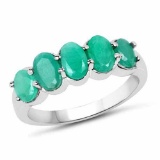 1.78 Carat Genuine Emerald .925 Sterling Silver Ring