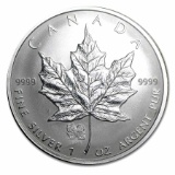 2006 Canada 1 oz. Silver Maple Leaf Reverse Proof Dog Privy Mark