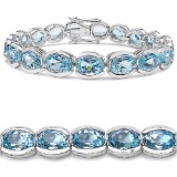 47.50 Carat Genuine Blue Topaz .925 Sterling Silver Bracelet Bracelet