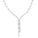 Diamond Tie Lariat Choker Necklace in 14K White Gold (2.25ct)