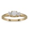 Certified 14k Yellow Gold Round Opal And Diamond Ring 0.1 CTW