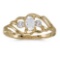 Certified 10k Yellow Gold Oval White Topaz And Diamond Ring 0.24 CTW
