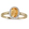 Certified 14k Yellow Gold Oval Citrine And Diamond Ring 0.66 CTW