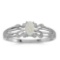 Certified 10k White Gold Oval Opal Ring 0.08 CTW