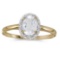 Certified 14k Yellow Gold Oval White Topaz And Diamond Ring 0.94 CTW