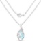 2.57 Carat Genuine Blue Topaz and White Diamond .925 Sterling Silver Pendant