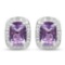 2.86 Carat Genuine Amethyst and White Topaz .925 Sterling Silver Earrings