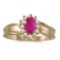 Certified 14k Yellow Gold Oval Ruby And Diamond Ring 0.5 CTW