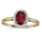Certified 14k Yellow Gold Oval Garnet And Diamond Ring 0.72 CTW