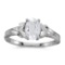 Certified 10k White Gold Oval White Topaz And Diamond Ring 0.96 CTW