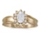Certified 14k Yellow Gold Oval White Topaz And Diamond Ring 0.62 CTW
