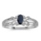 Certified 10k White Gold Oval Sapphire Ring 0.25 CTW