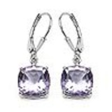 7.03 Carat Genuine Pink Amethyst & White Topaz .925 Sterling Silver Earrings