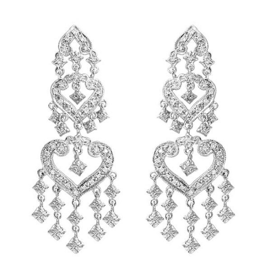 Diamond Chandelier Earrings in 14k White Gold (1.01ctw)