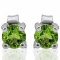 0.6 CARAT TW (2 PCS) PERIDOT PLATINUM OVER 0.925 STERLING SILVER EARRINGS