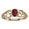 Certified 10k Yellow Gold Oval Garnet And Diamond Ring 0.49 CTW