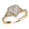 Certified 14K Yellow Gold .50 Ct Diamond Heart Ring 0.5 CTW