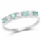 0.46 Carat Genuine Emerald and White Topaz .925 Sterling Silver Ring