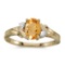 Certified 10k Yellow Gold Oval Citrine And Diamond Ring 0.68 CTW