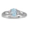 Certified 14k White Gold Oval Aquamarine And Diamond Ring 0.31 CTW