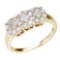 Certified 14K Yellow Gold .75 Ct Diamond Cluster Ring 0.75 CTW