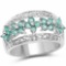 0.62 Carat Genuine Emerald and White Diamond .925 Sterling Silver Ring