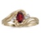 Certified 10k Yellow Gold Oval Garnet And Diamond Ring 0.51 CTW