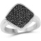 0.24 Carat Genuine Black Diamond .925 Sterling Silver Ring