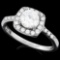 1 1/2 CARAT (27 PCS) FLAWLESS CREATED DIAMOND 925 STERLING SILVER HALO RING