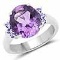 4.01 Carat Genuine Amethyst and Tanzanite .925 Sterling Silver Ring