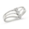 Certified 14K White Gold Diamond Heart Ring 0.02 CTW