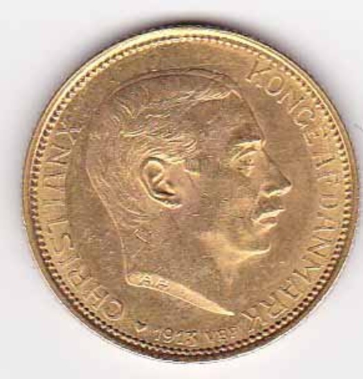 Denmark 20 kroner gold 1913-1917 Christian X