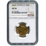 Australia gold sovereign 1894S AU58 NGC