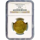 Spain 4 Escudos Gold Charles III 1788M VF30 NGC