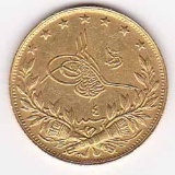 Turkey 100 kurush gold 1909-1915