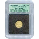 Turkey 1/4 Zeri Mahbub Gold 1223/1 1808 AU58