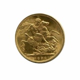 Australia Sydney Mint 1 sovereign gold 1892 AU+