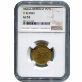 Australia gold sovereign 1876M AU53 NGC