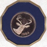 Belize $100 Gold PF 1984 White-tailed Deer
