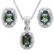 1 4/5 CARAT OCEAN MYSTIC GEMSTONE & DIAMOND 925 STERLING SILVER SET