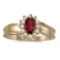 Certified 14k Yellow Gold Oval Garnet And Diamond Ring 0.61 CTW