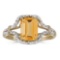 Certified 10k Yellow Gold Emerald-cut Citrine And Diamond Ring 1.36 CTW