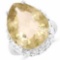 13.72 Carat Genuine Lemon Quartz .925 Sterling Silver Ring