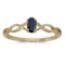 Certified 10k Yellow Gold Oval Sapphire Ring 0.25 CTW