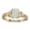 Certified 10k Yellow Gold Oval Opal And Diamond Ring 0.29 CTW