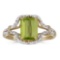 Certified 10k Yellow Gold Emerald-cut Peridot And Diamond Ring 1.32 CTW